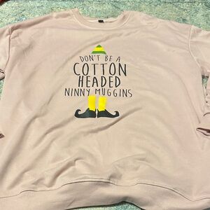 Pink Graphic Sweatshirt with Elf Design